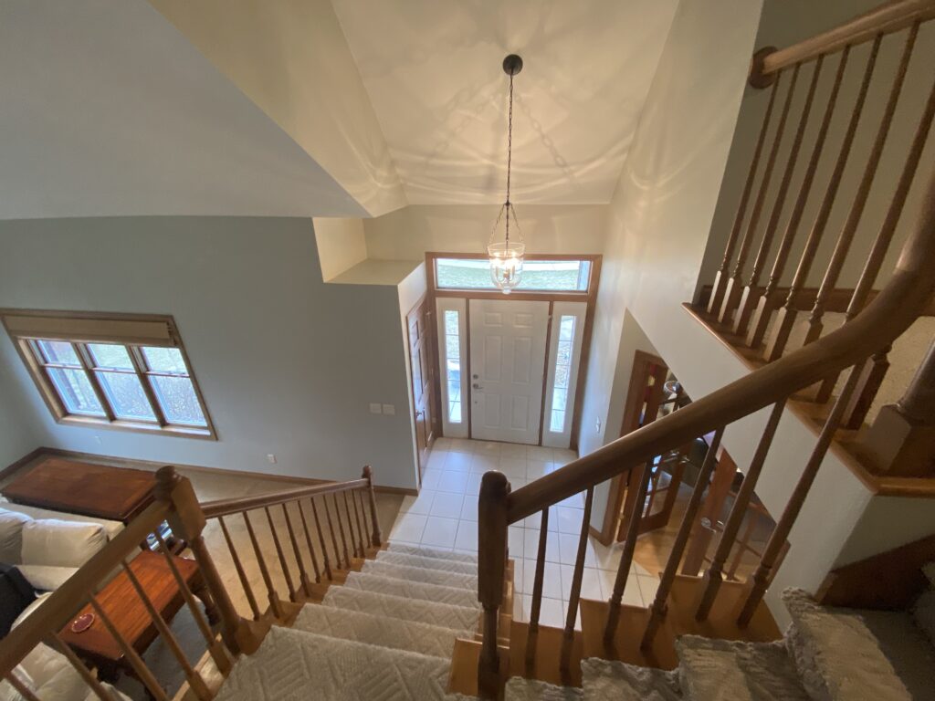 Living Room, high ceilings, stairwell, staircase